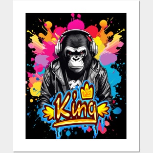 Gorilla King Street Art Style Posters and Art